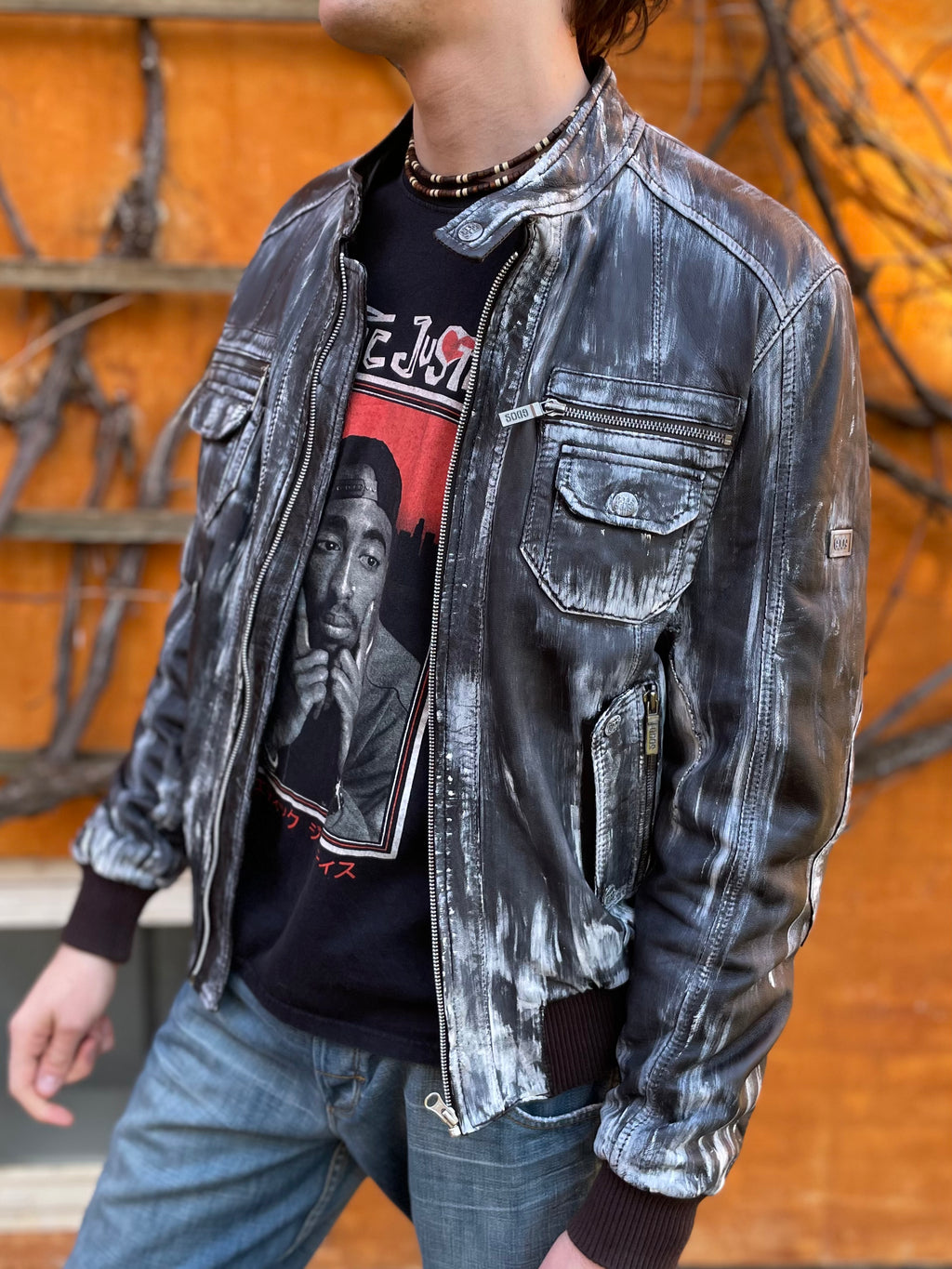 Portayal x 12oz Vintage Upcycled Leather Jacket