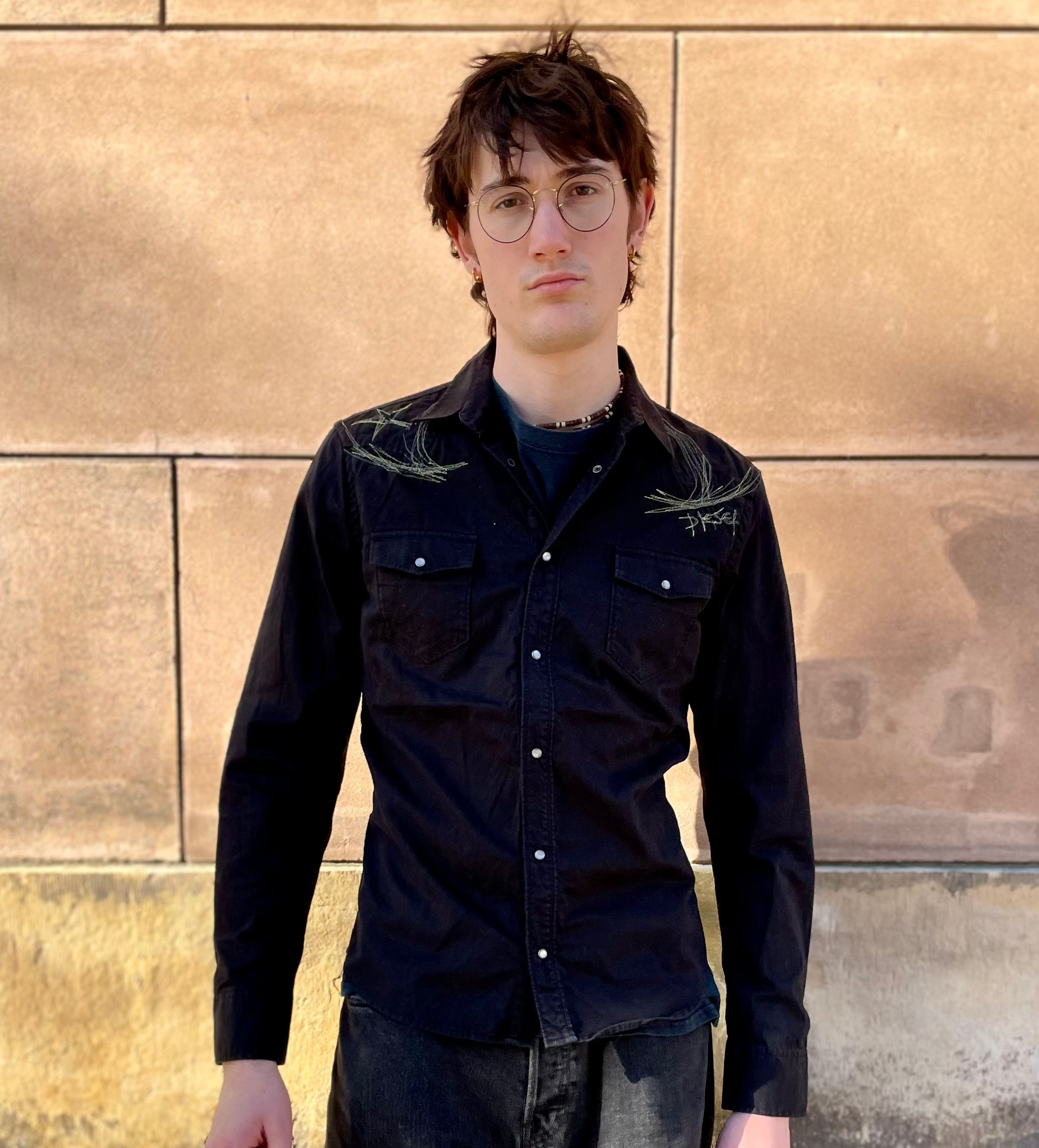 Portayal x 12oz Vintage Upcycled embroidered Diesel Shirt