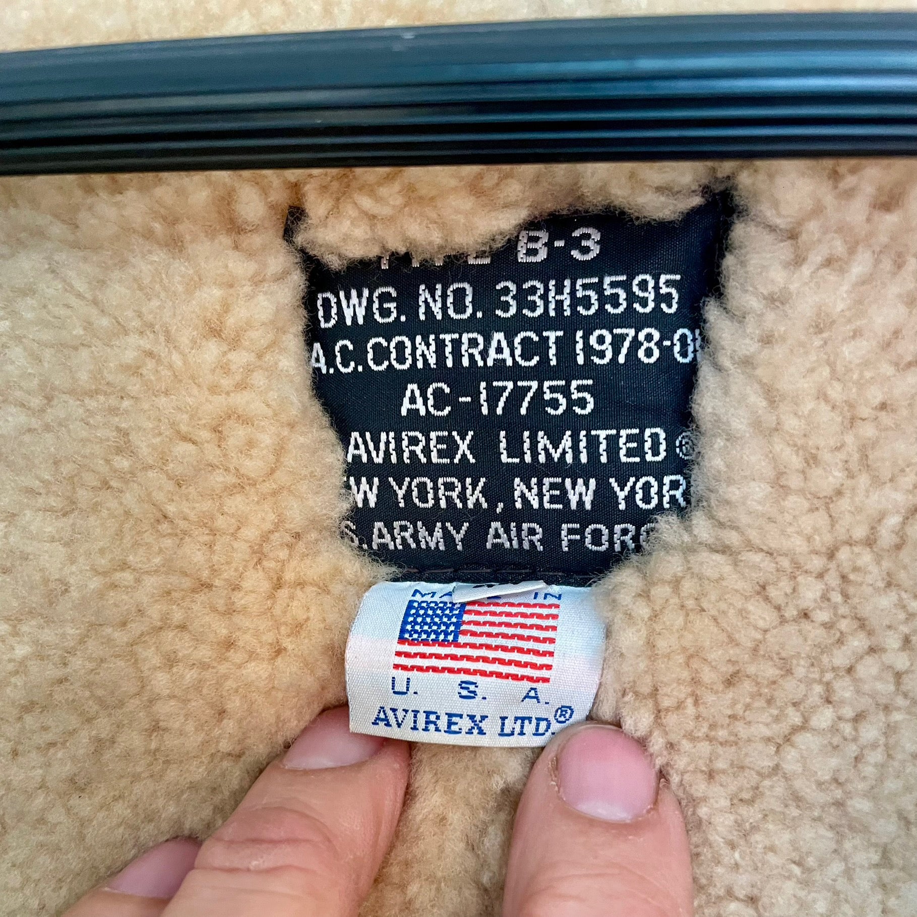 Vintage 80s Avirex B-3 Shearling Leather Jacket