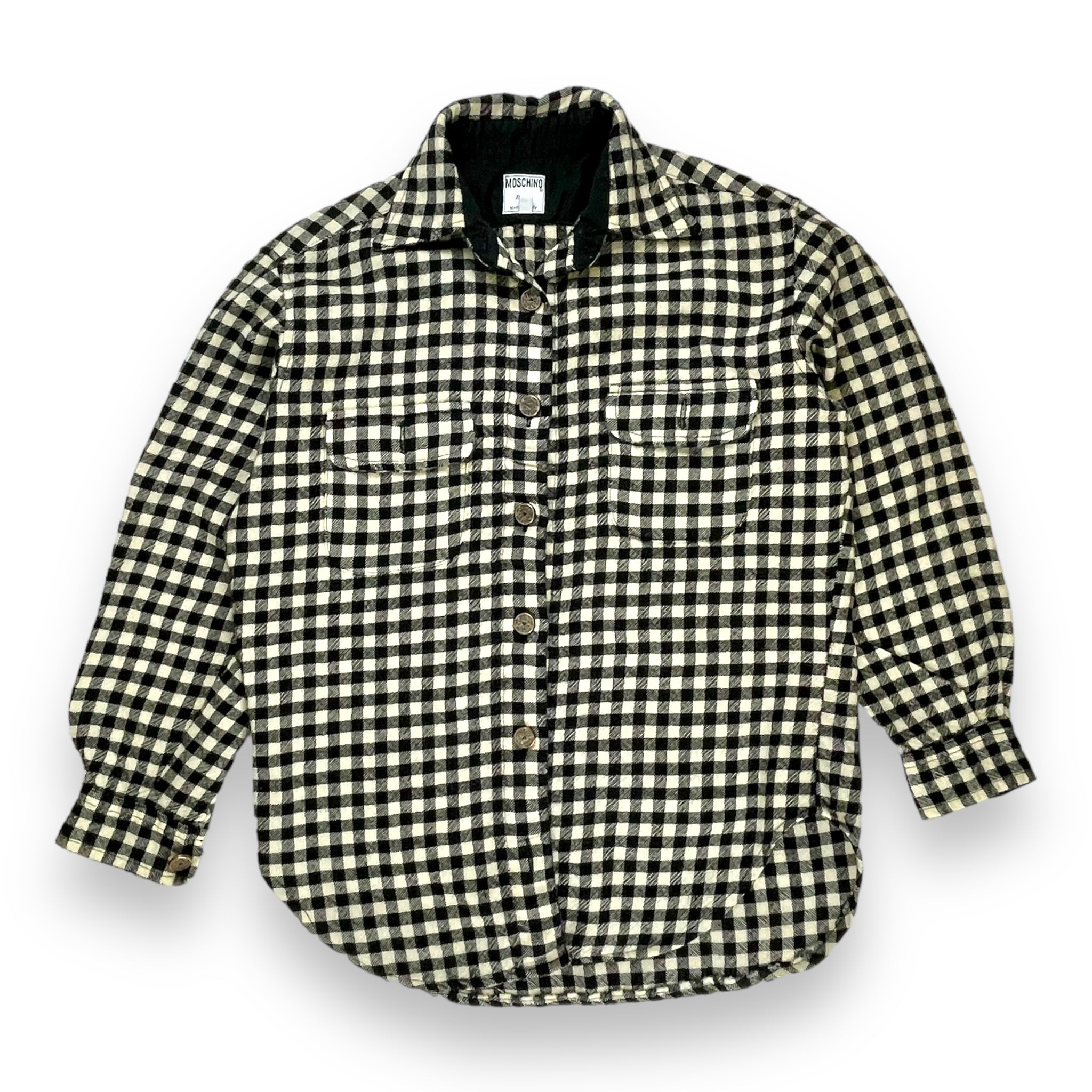 Vintage Moschino Jeans Womens Wool Checkered Overshirt