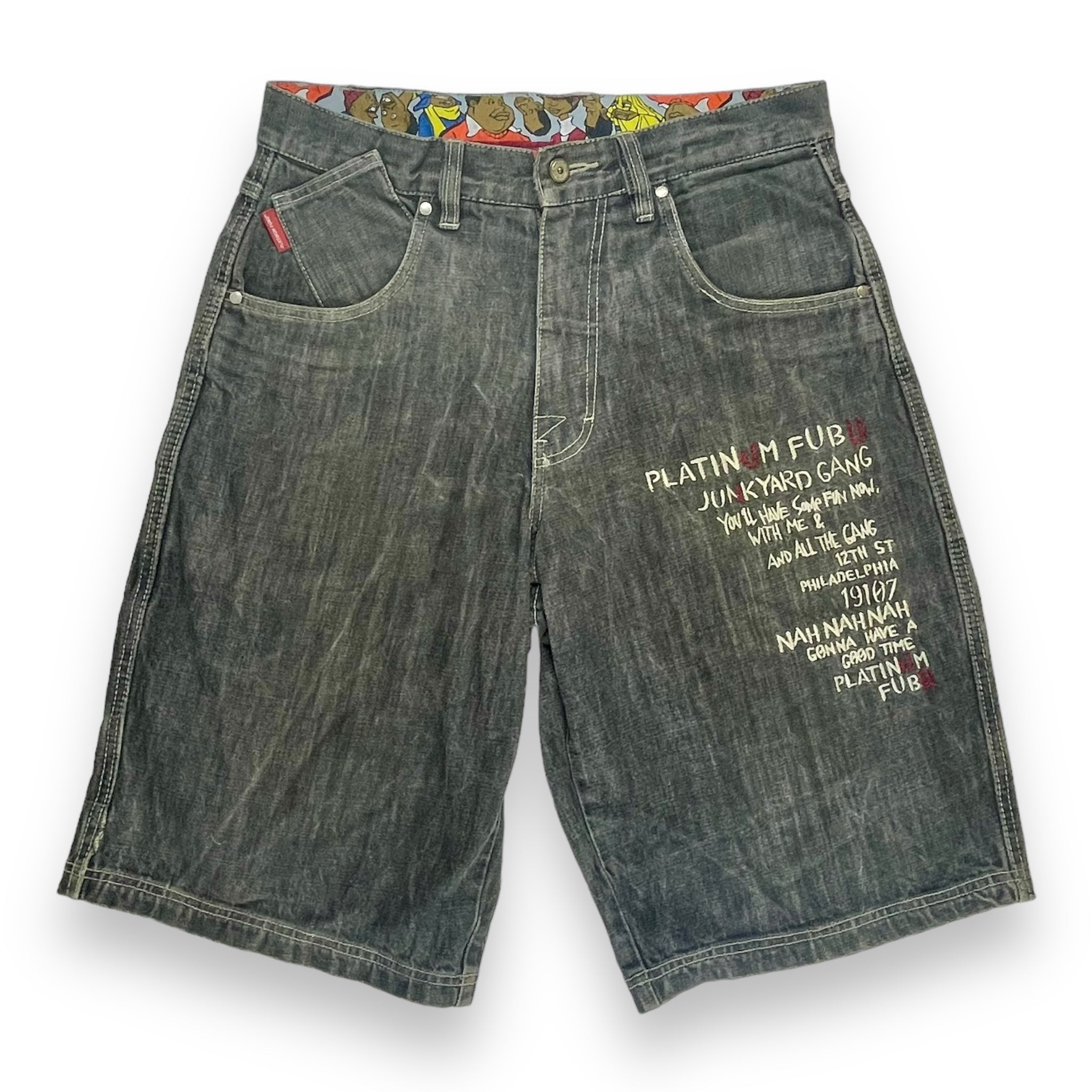 Vintage Jorts, early 00s Platinum Fubu