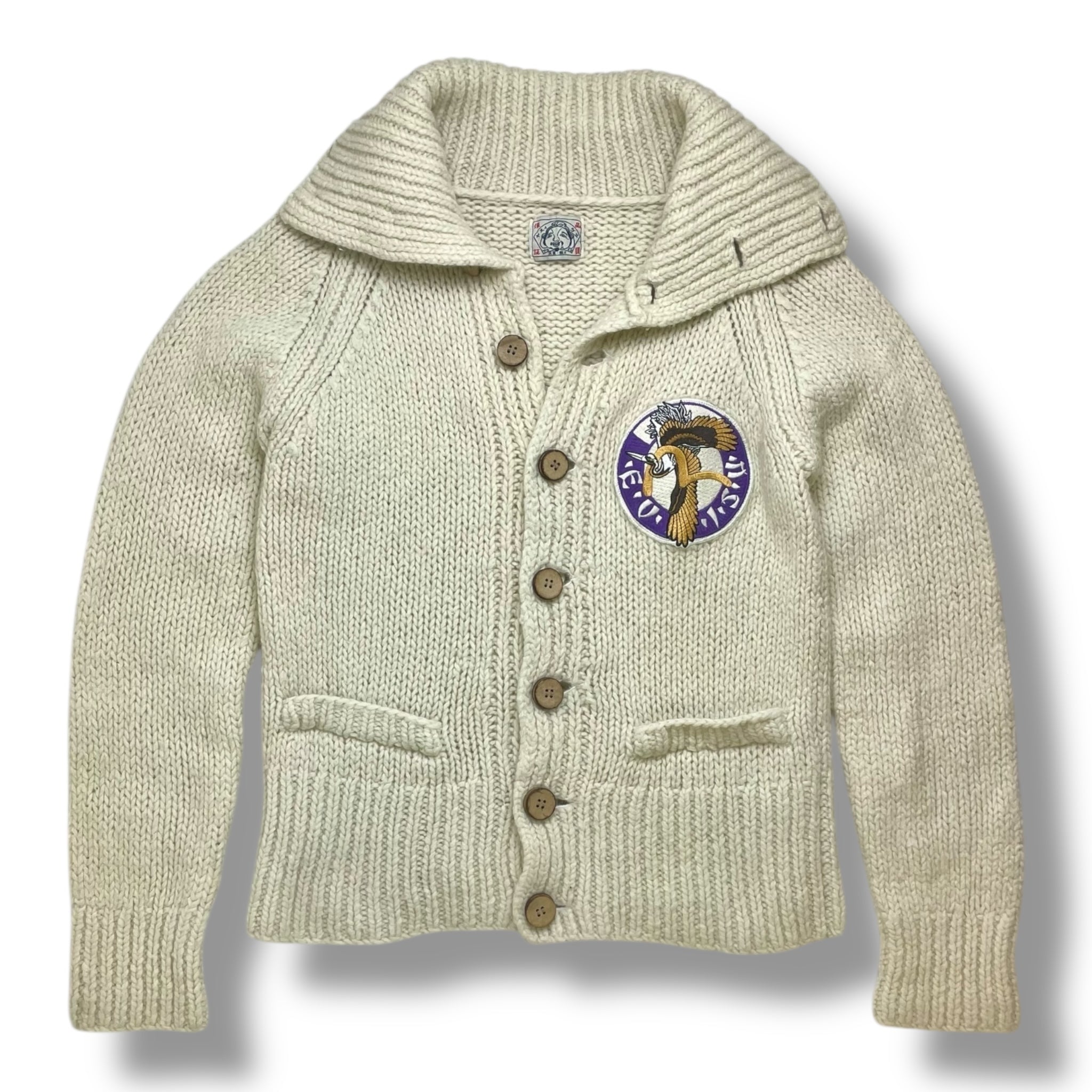 Vintage Evisu Wool Cream Cardigan