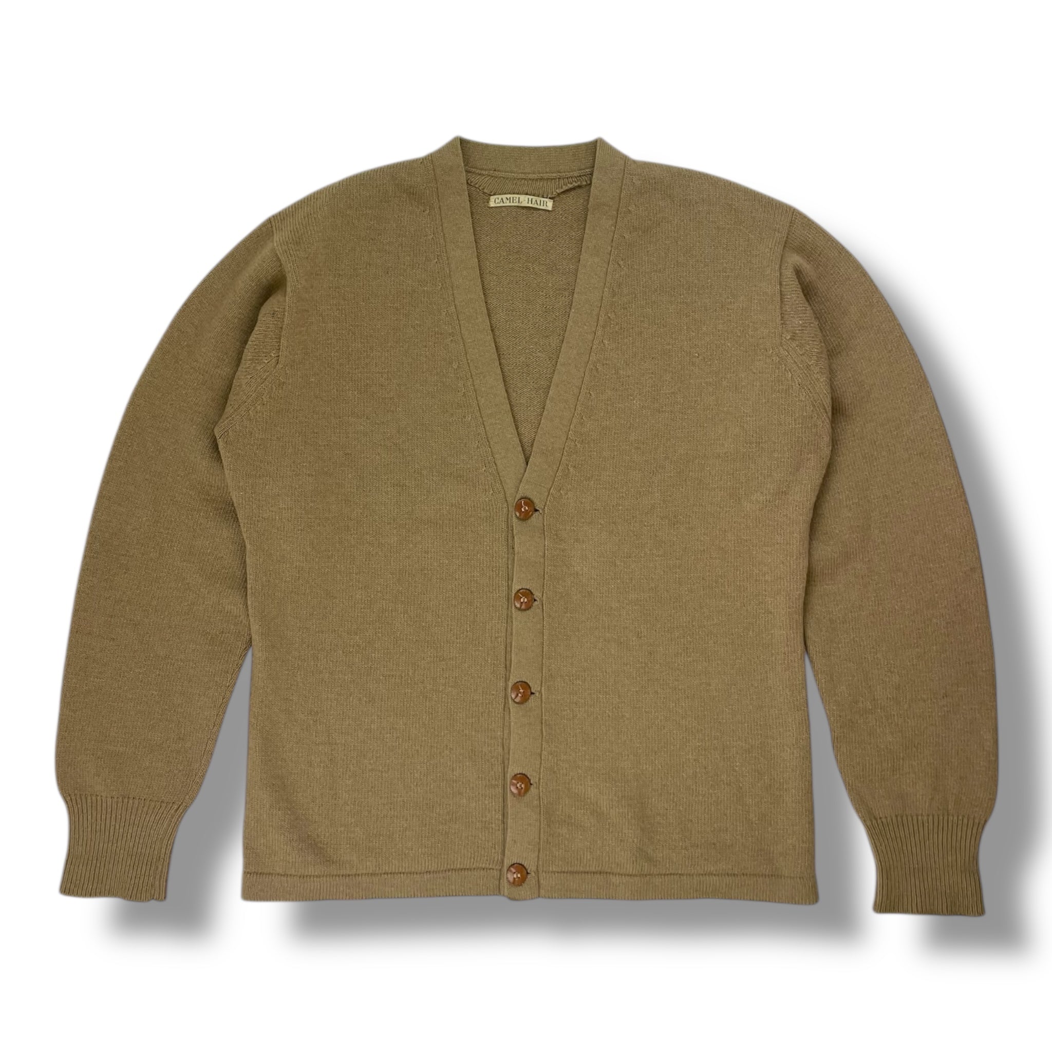 Vintage Camelhair Knitted Placket Cardigan
