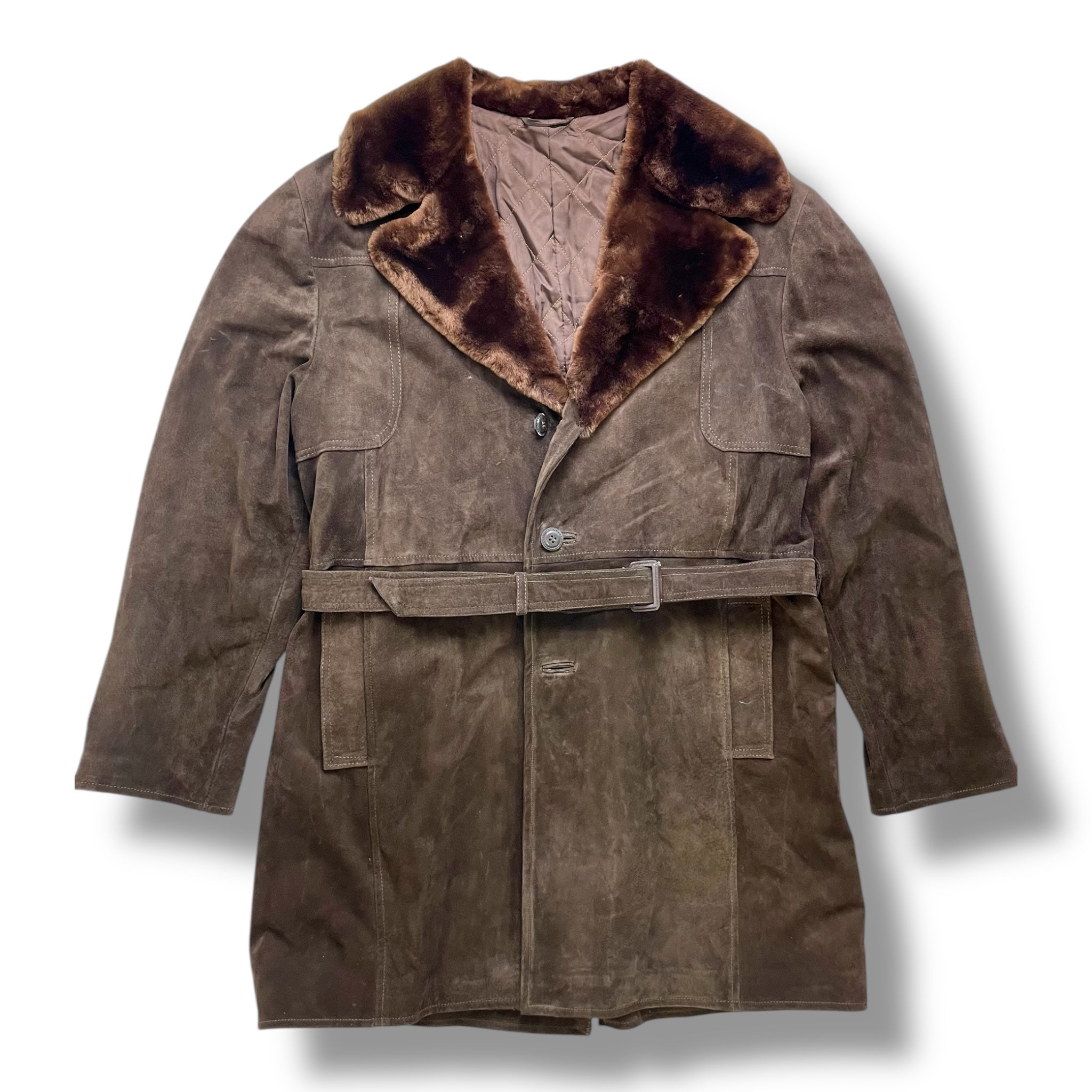 Vintage 70s Mouton Collar Suedecoat