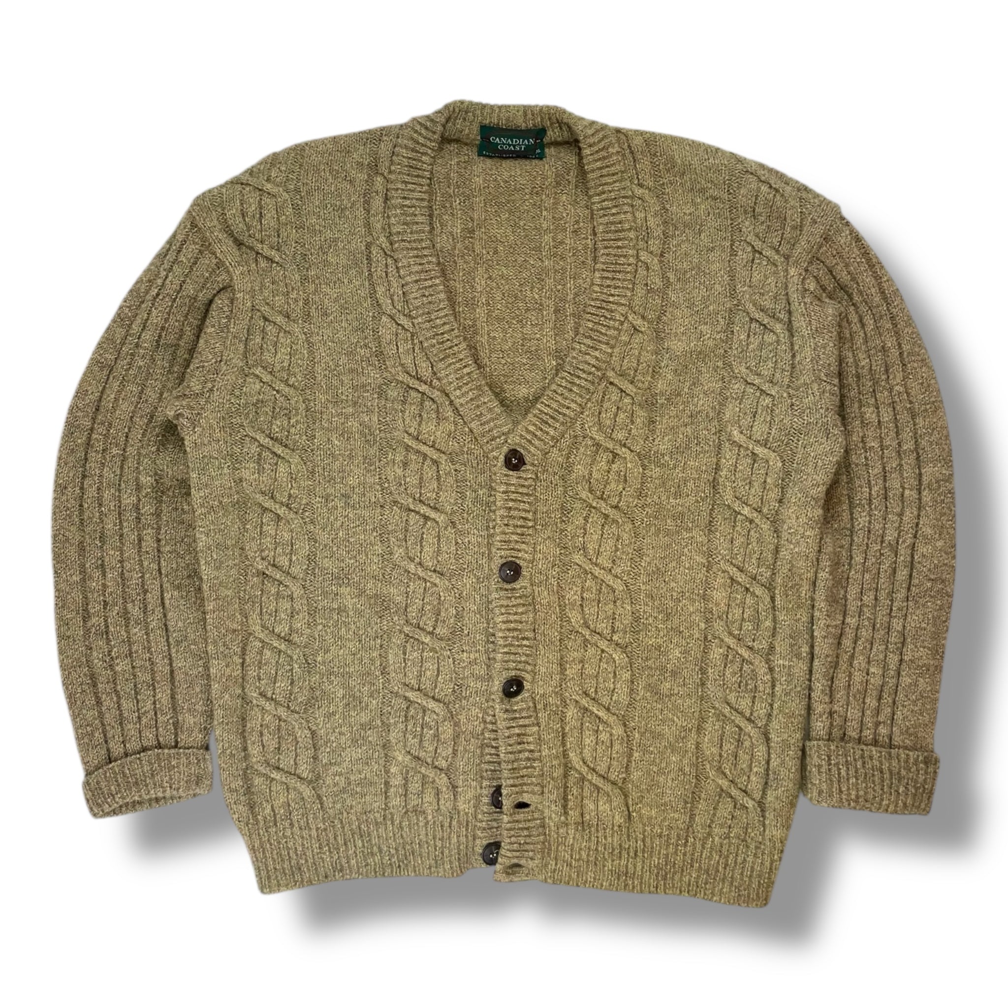 Vintage Cable Knit Placket Cardigan