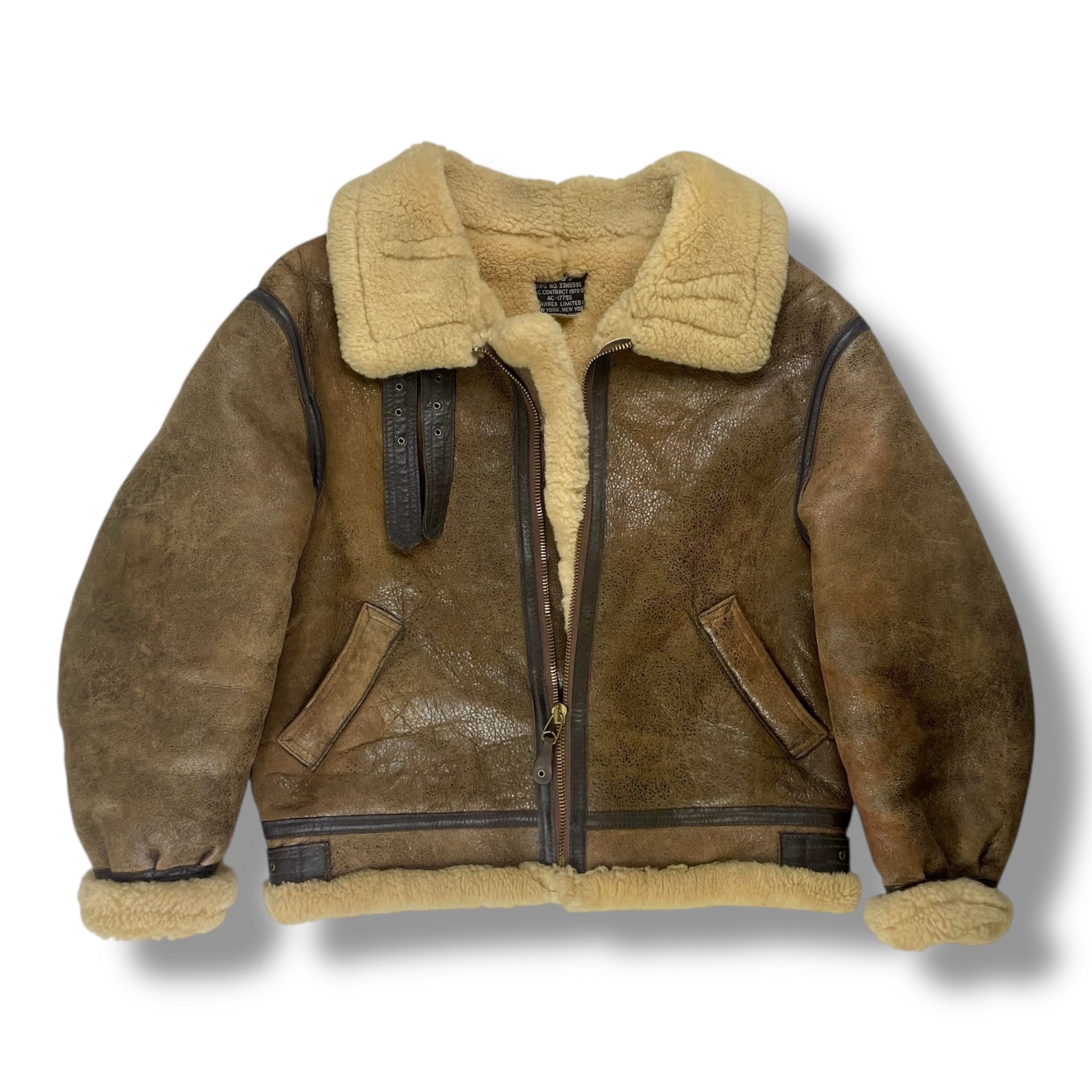 Vintage 80s Avirex B-3 Shearling Leather Jacket