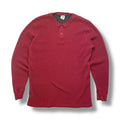 Vintage Waffle-Knit Henley Long Sleeve