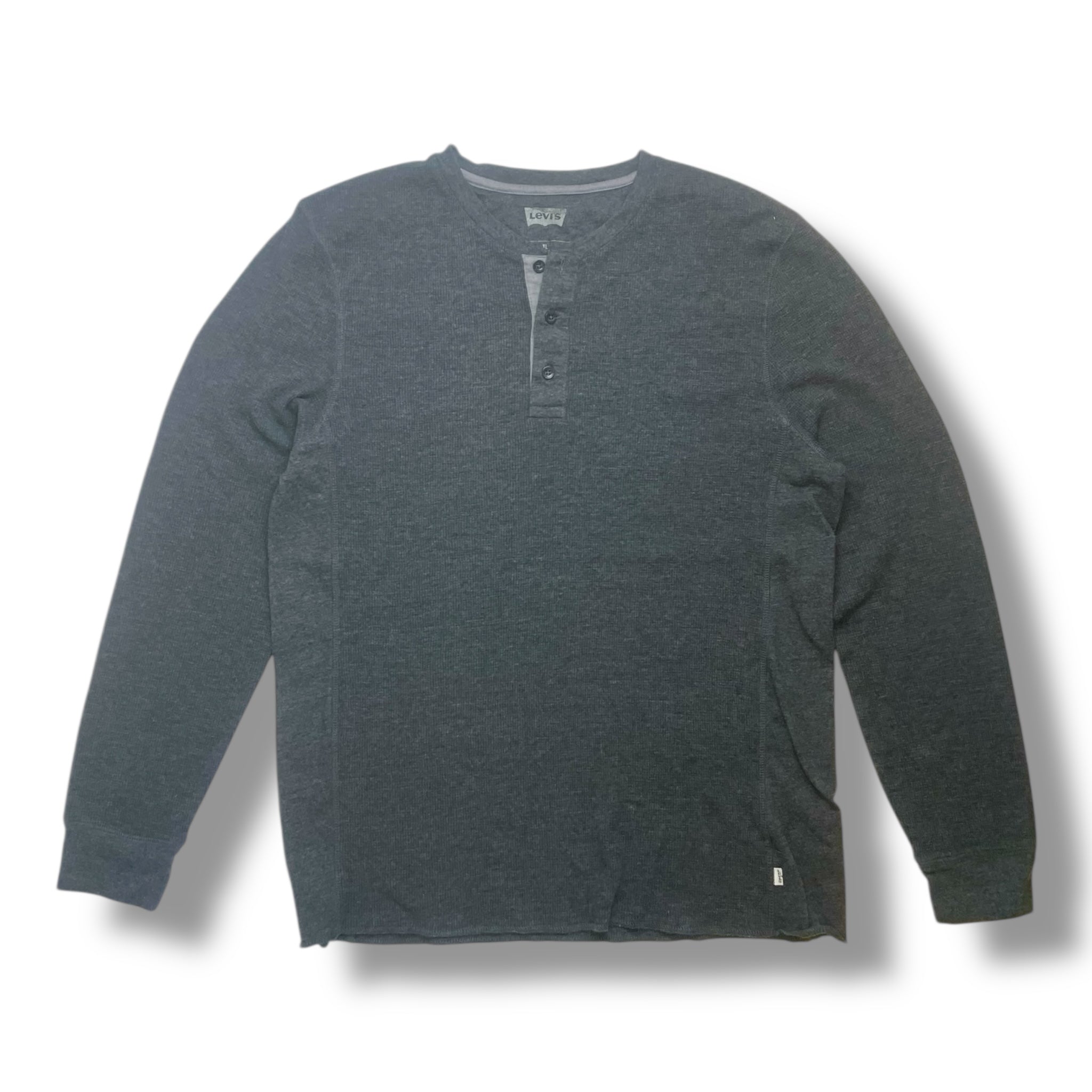 Vintage Levis Waffle-Knit Henley Long Sleeve