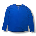 Vintage Waffle-Knit Henley Long Sleeve