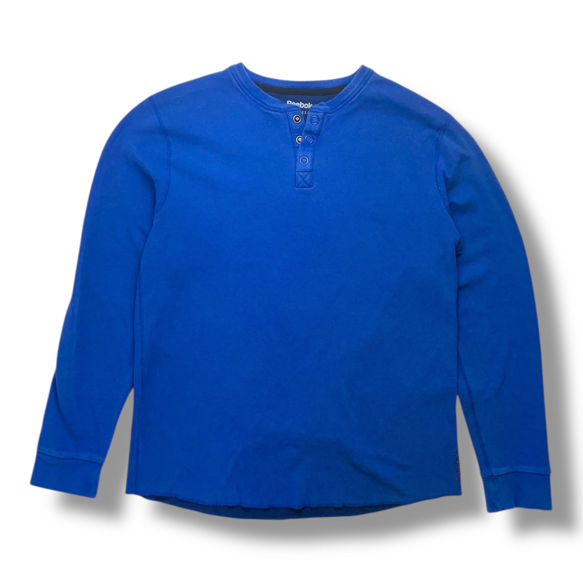 Vintage Waffle-Knit Henley Long Sleeve