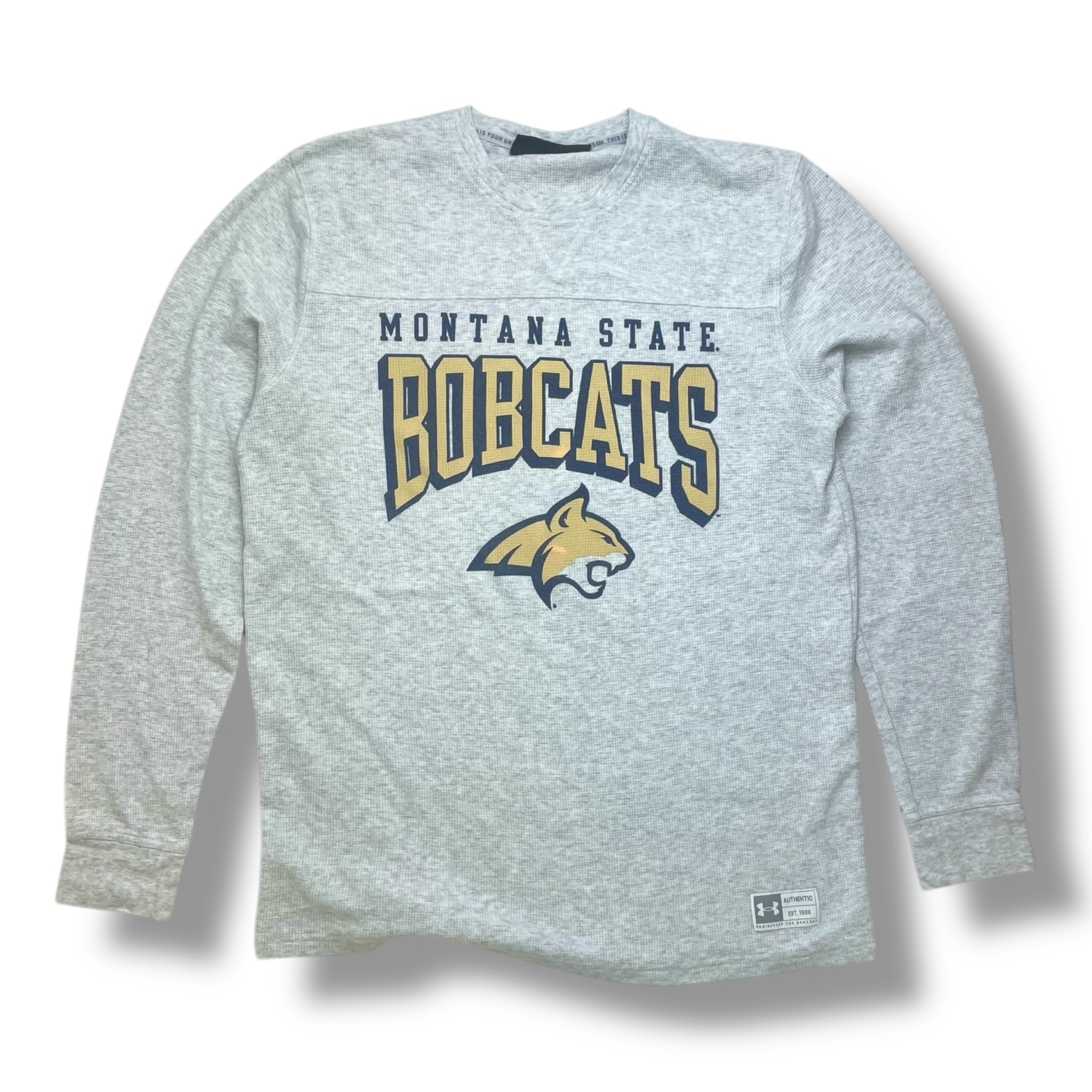 Vintage Waffle Knit  Bobcats Long Sleeve T-Shirt