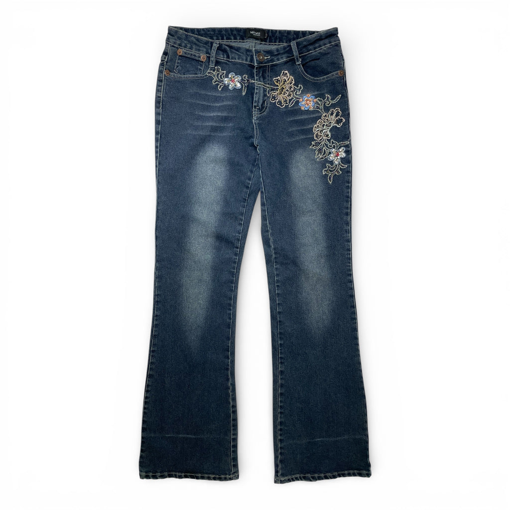 Vintage Embroidered Flared Jeans