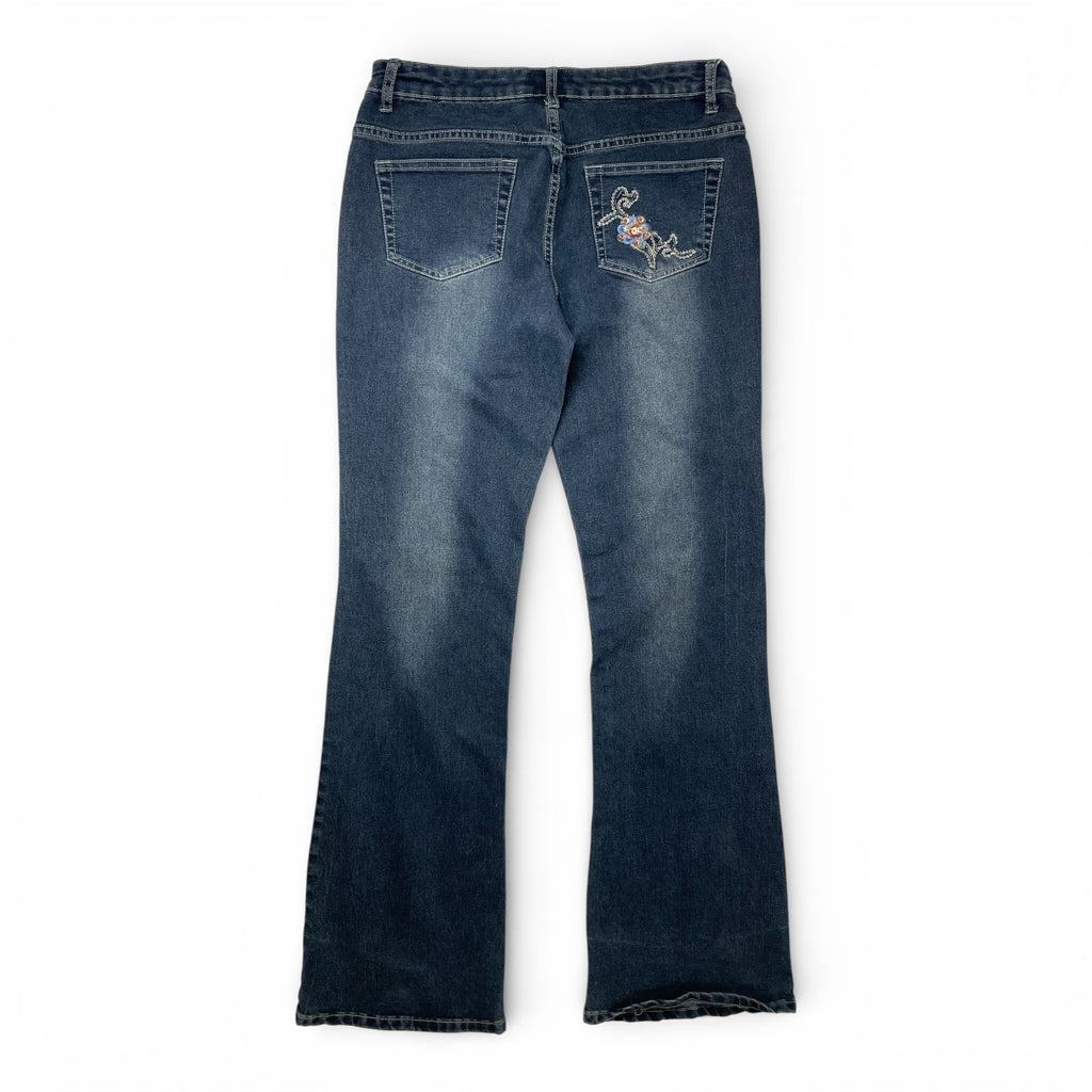Vintage Embroidered Flared Jeans