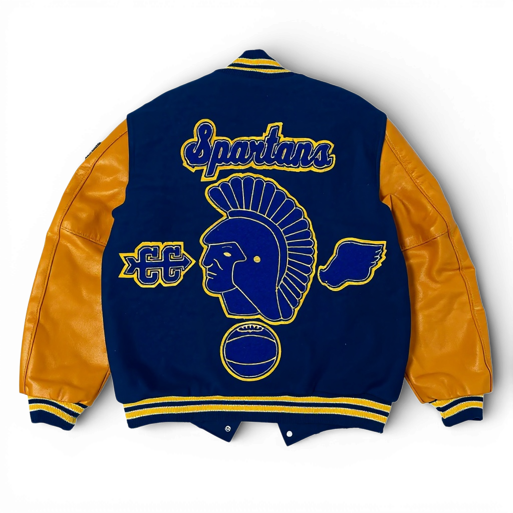 Vintage Spartans Varsity Letterman Jacket