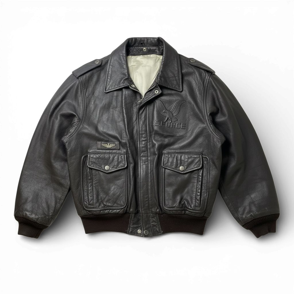 Vintage Leather Bomber Jacket