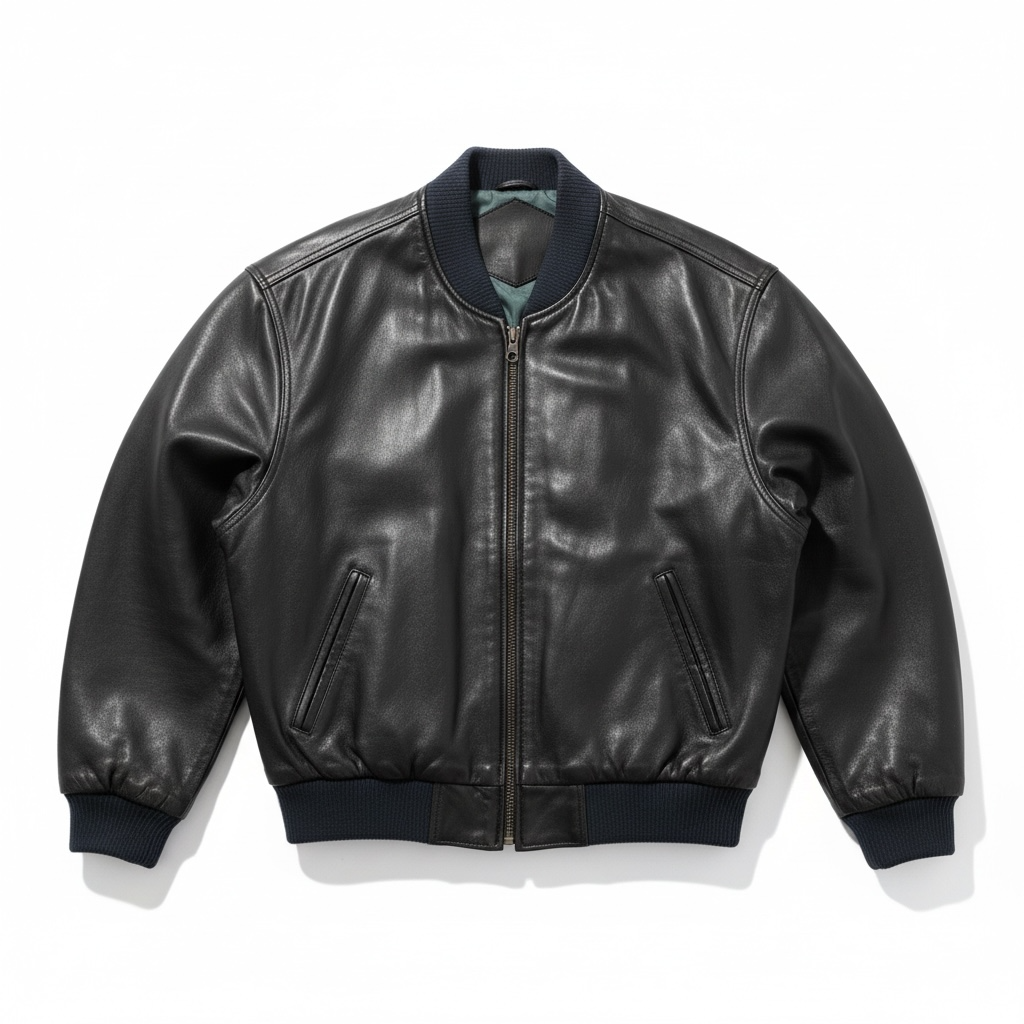 Vintage Leather Bomber Jacket