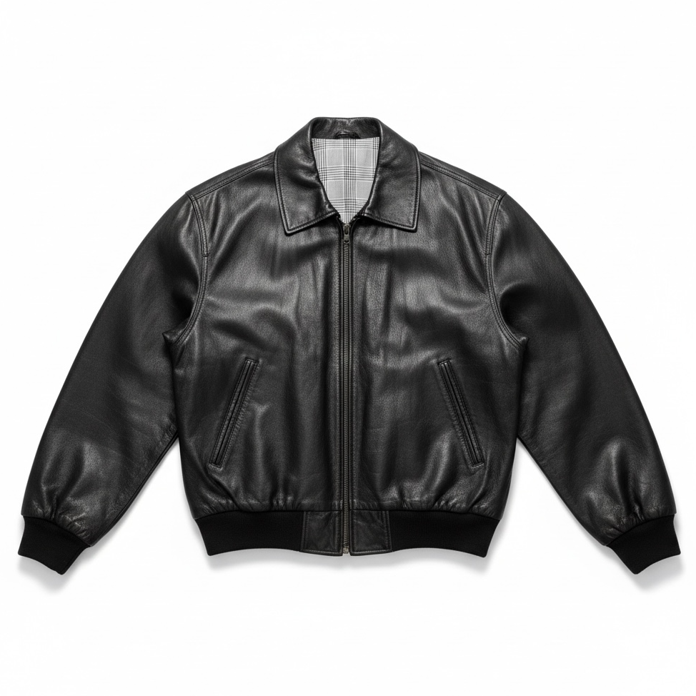 Vintage Leather Bomber Jacket