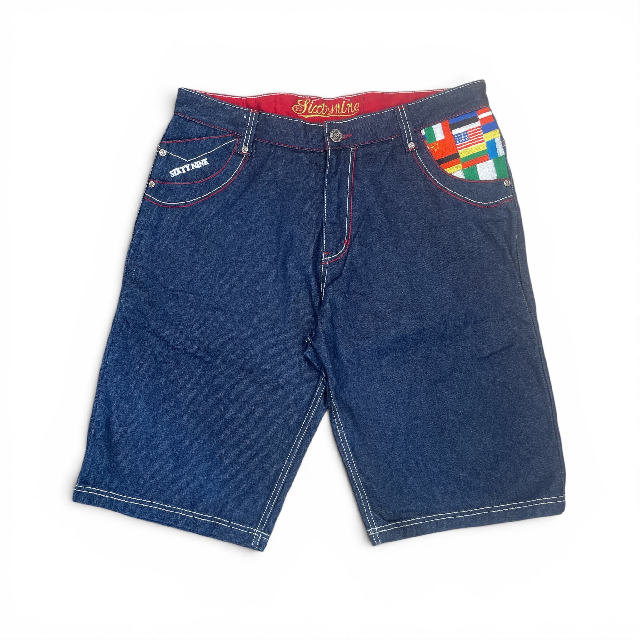 Vintage Sixty Nine NYC Flag Embroidery Jorts