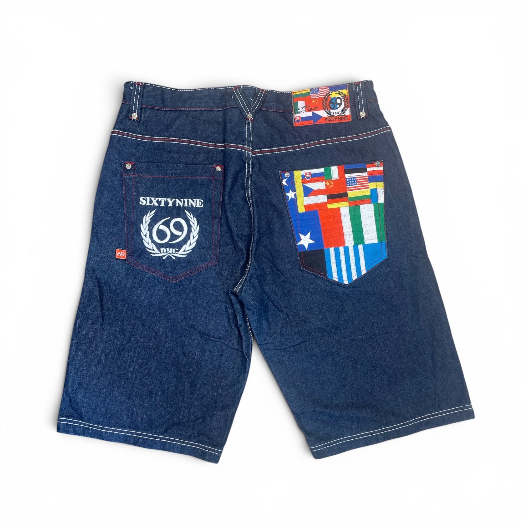 Vintage Sixty Nine NYC Flag Embroidery Jorts