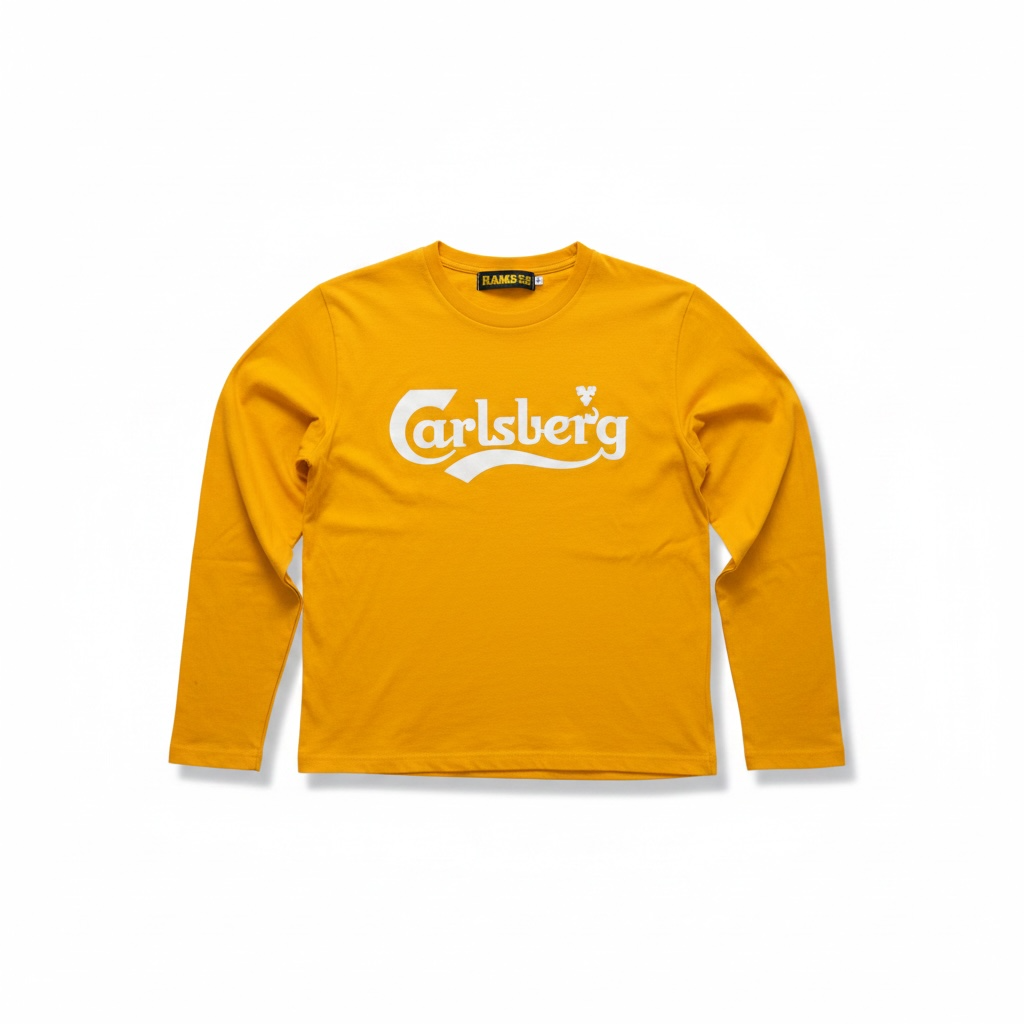 Vintage yellow Carlsberg long-sleeve shirt