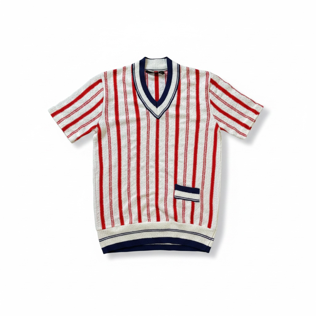 Vintage V-neck Knit T-Shirt