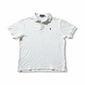 White polo shirt with a brand logo 