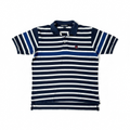 Navy and white striped polo shirt 