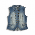 Vintage Military-inspired Denim Vest