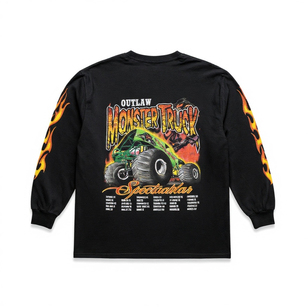Vintage "Outlaw Monster Truck" long-sleeve T-shirt