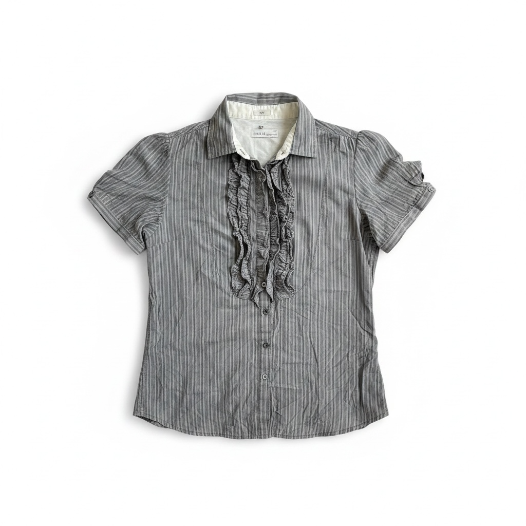 Vintage Repaly striped ruffle blouse
