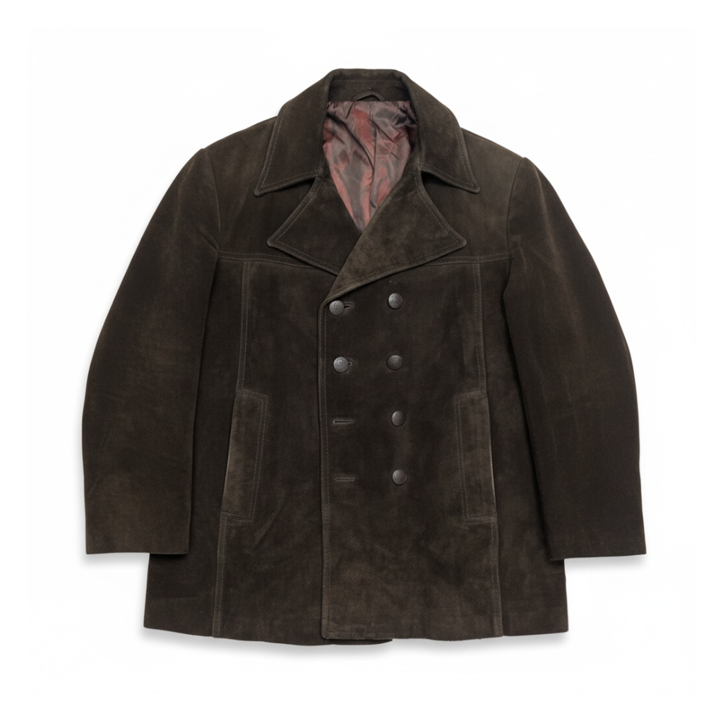 Vintage Boss double-breasted Suede Peacoat
