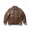 Vintage Straight-zip Leather Jacket