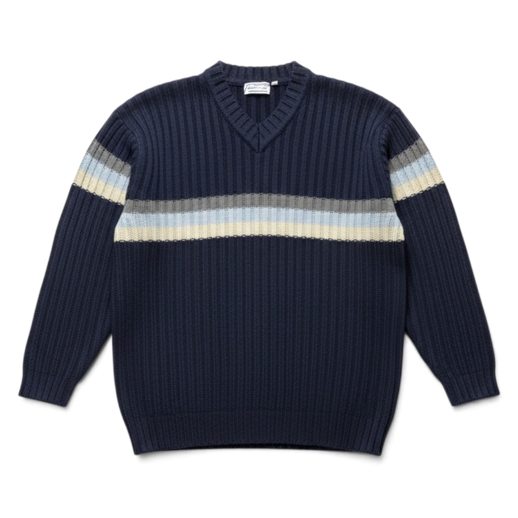 Vintage Y2K Ribbed V-neck Sweater