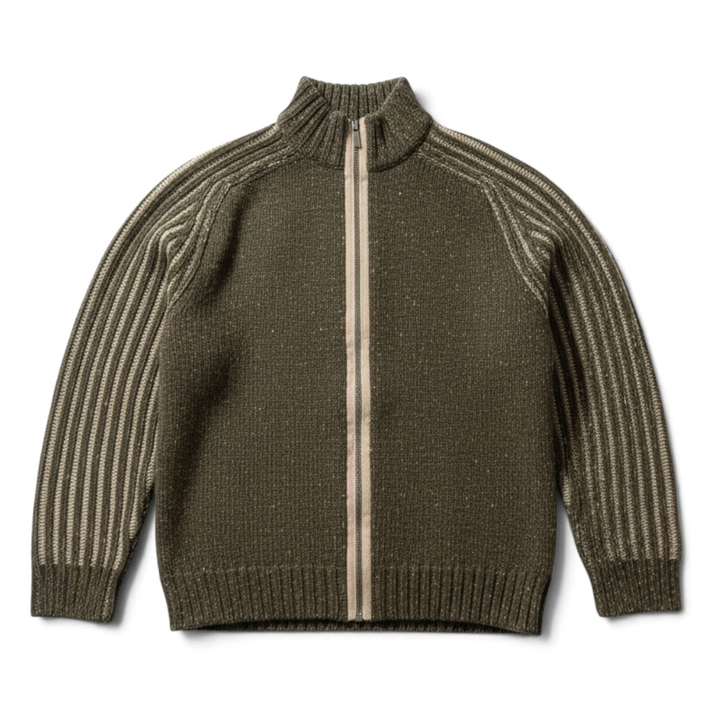 Vintage Olive Y2K Wool Knit Sweater