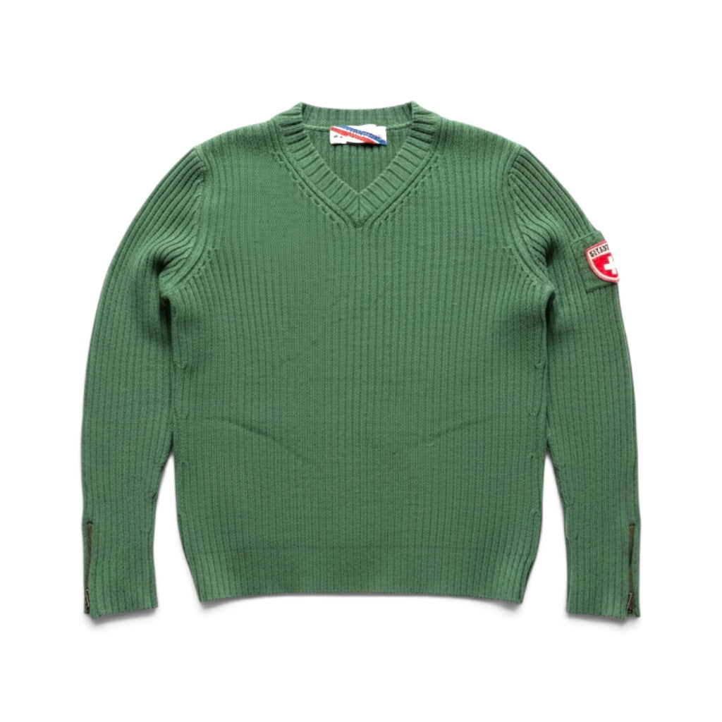 Vintage Y2K Ribbed Military-Inspired Knit Sweater
