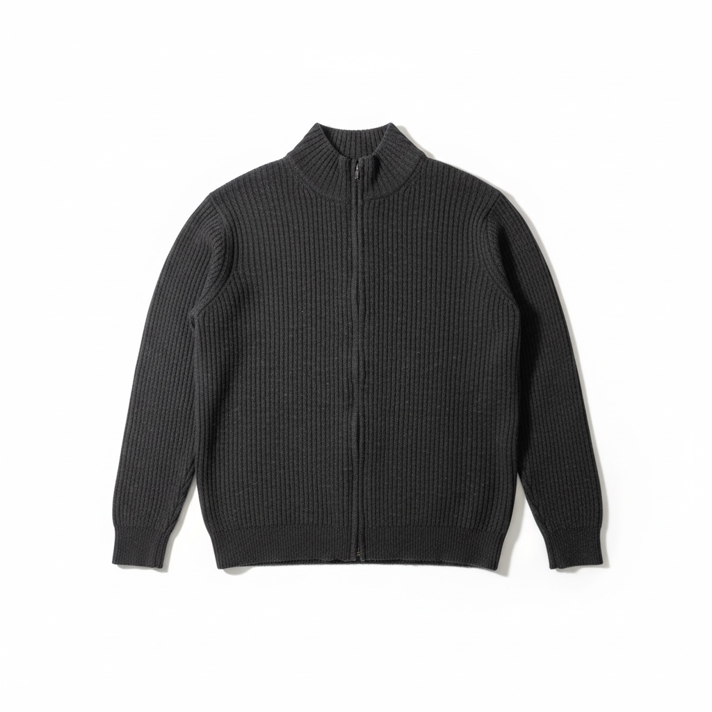 Vintage Y2K Ribbed Full-zip Cardigan