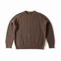 Vintage Fisherman-ribbed Crewneck Knit