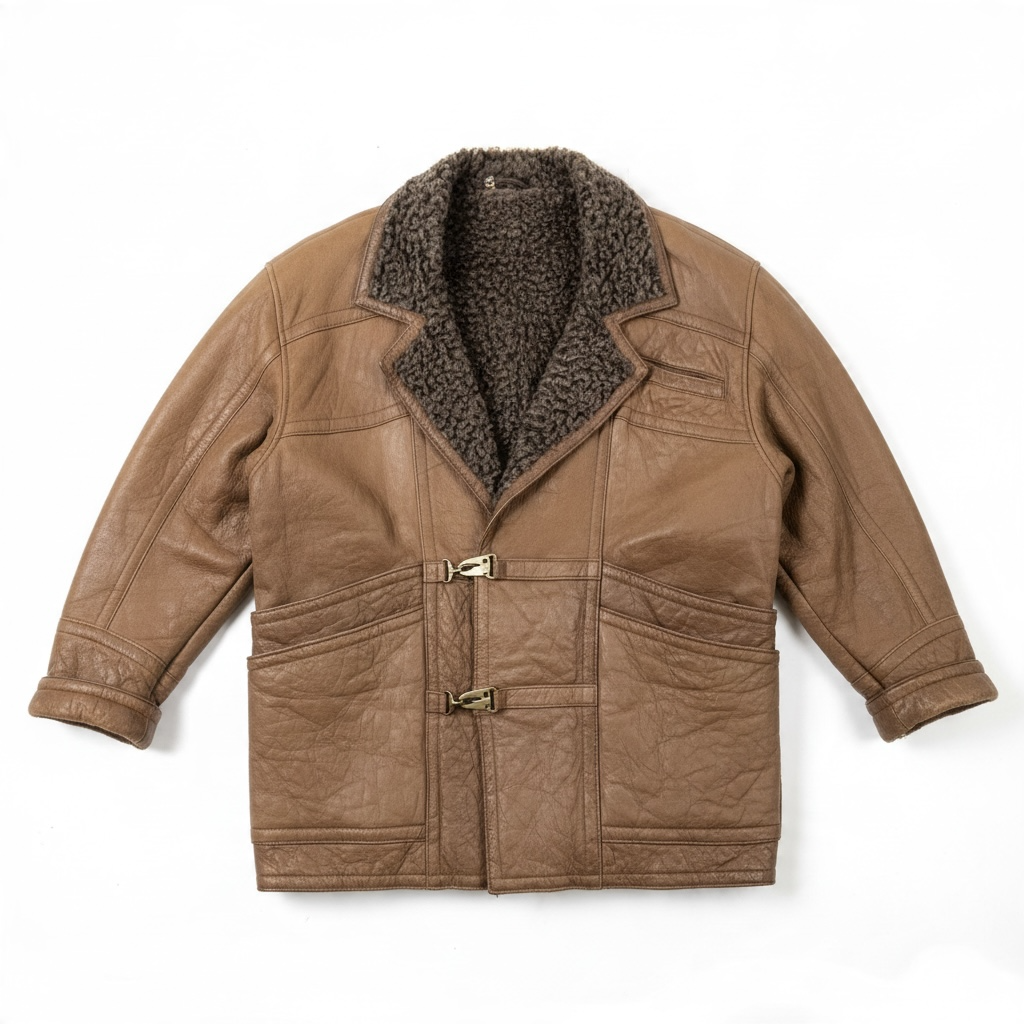 Vintage 90s Sheepskin Mouton Coat