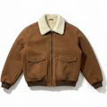 Vintage Suede Shearling Aviator Jacket