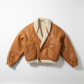 Vintage 80s Shearling Cropped Leather Jacket