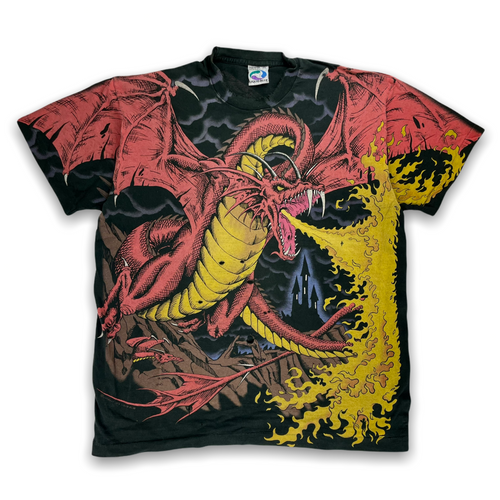 Vintage 1993 Dragon & Knight T-Shirt - Restorecph