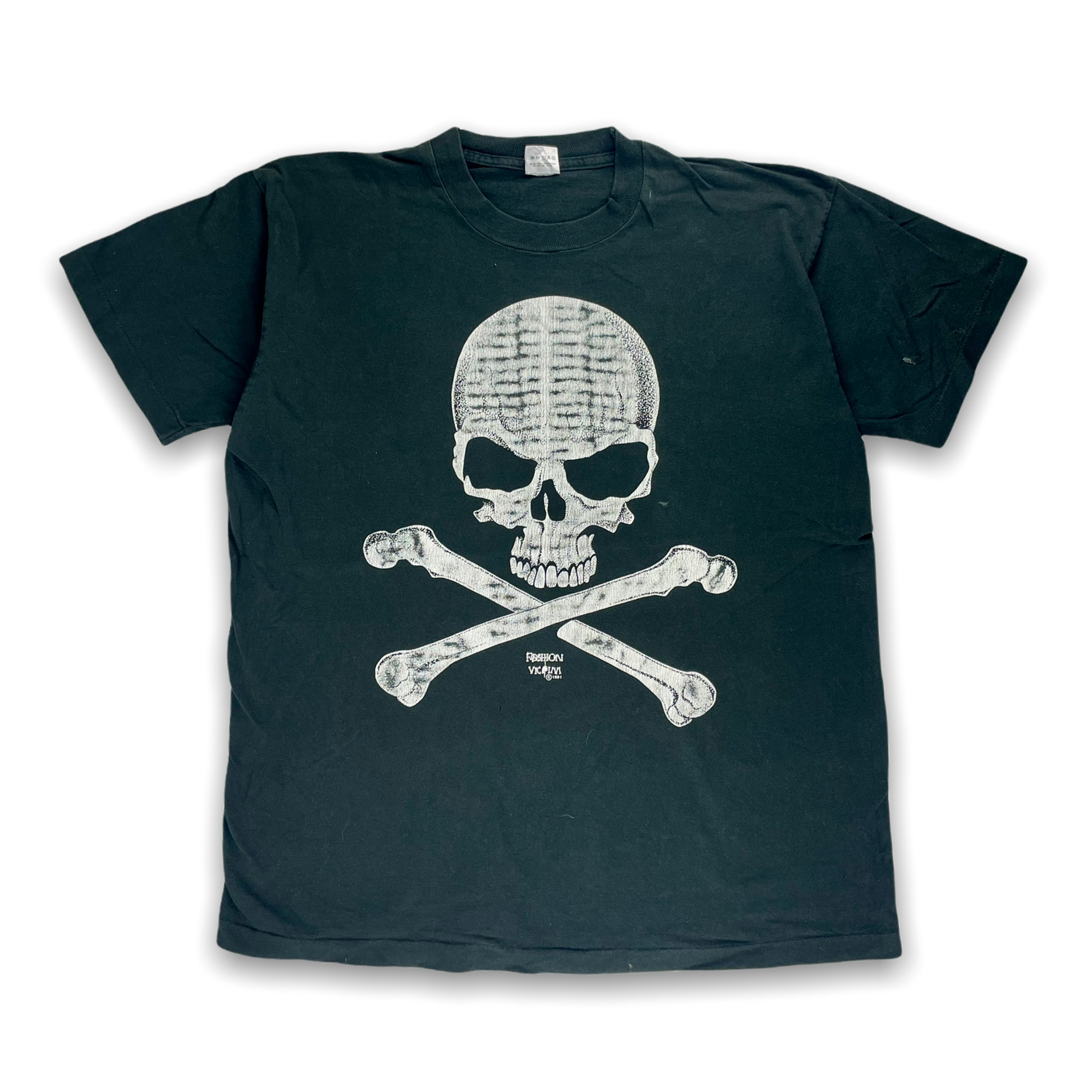 Vintage Fashion Victim 1991 Skull Big Logo T-shirt - Restorecph
