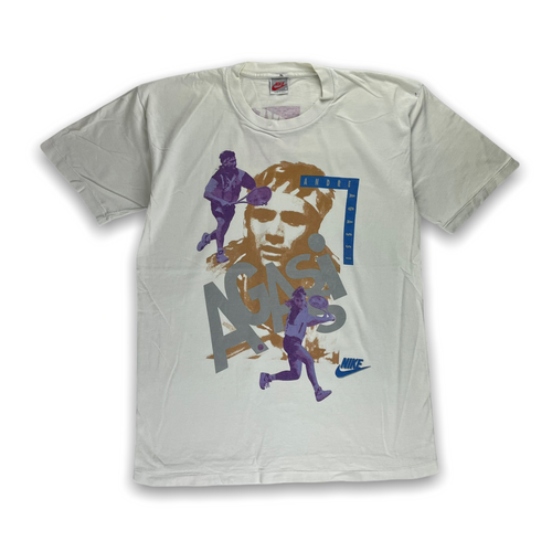 Rare Vintage 80s Nike Grey Tag Andre Agassi T-shirt - Restorecph